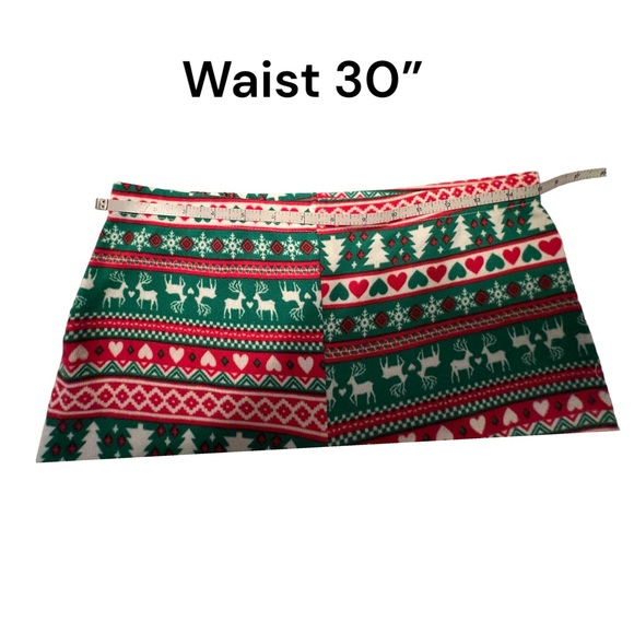 Women’s, Christmas Print  Leggings, Red,Grn & White, Reindeer, Fir Trees, Sz. LG - Picture 4 of 8